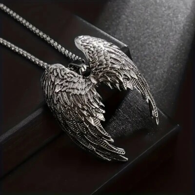 Elegant 925 Sterling Silver Guardian Angel Wings Goddess Charms Pendant Necklace