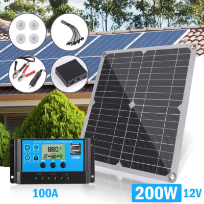 6000W Complete Solar Panel Kit with Controller & Inverter 110V Home Grid System