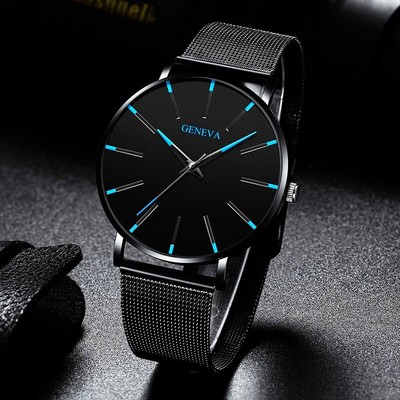 reloj hombre Reloj ultradelgado minimalista para hombre, cronógrafo de cuarzo co