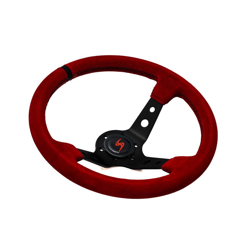 Volante Sportivo 350mm calice 90 mm alcantara rosso