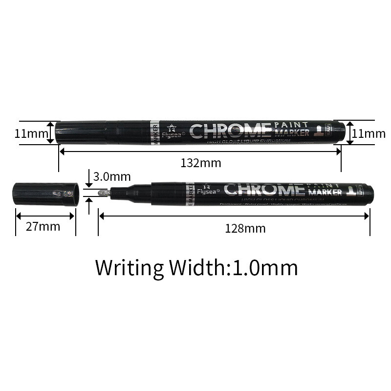 Mirror Effect Paint Craftwork Pen Silver Art Liquid Chrome DIY Reflective Marker