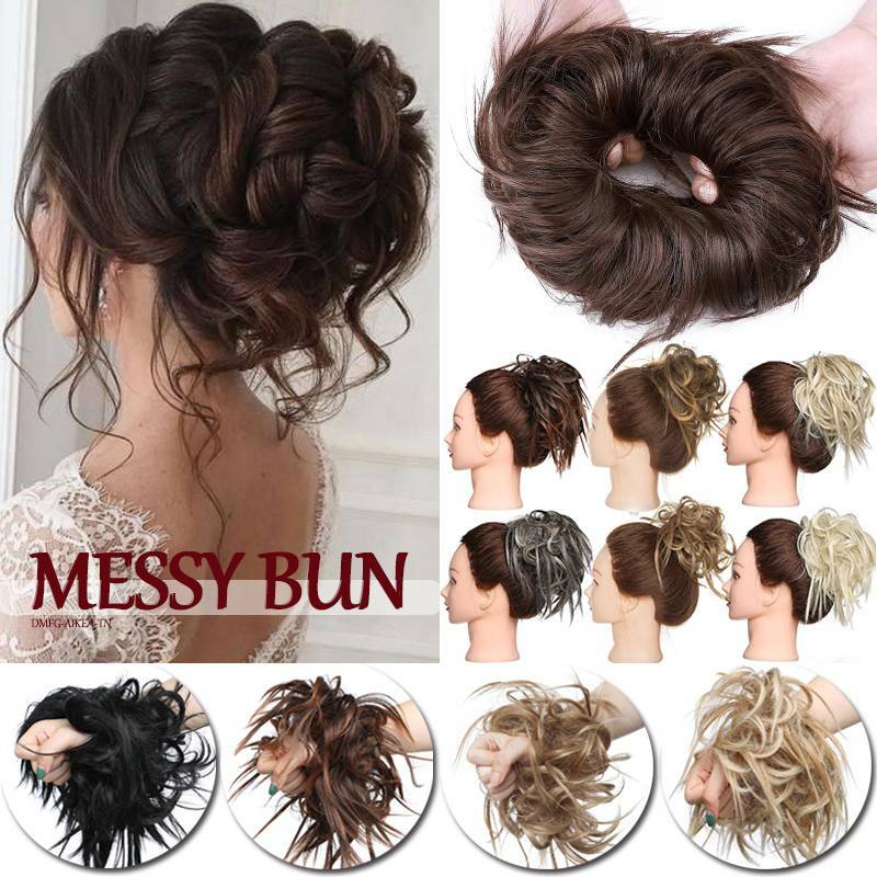 X-LARGE Messy Bun Hair Piece Scrunchie Updo Wrap Hair Extension as Human Bun US