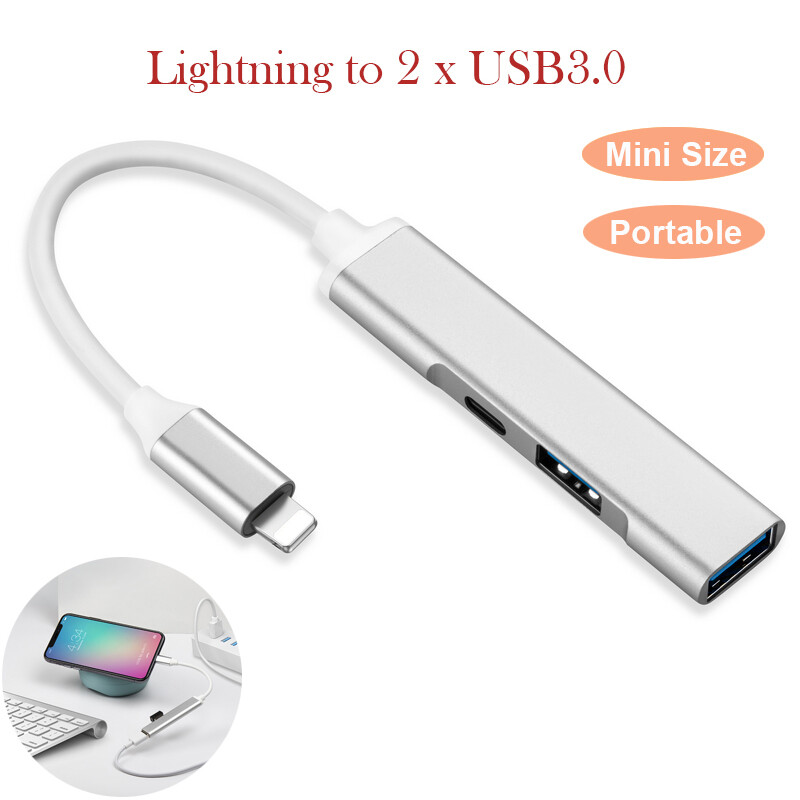 Lightning to Keyboard USB Female OTG Adapter Charging Cable for iPhone 11 XS XR
