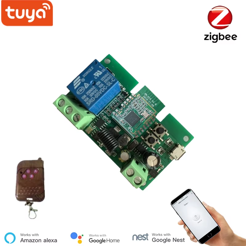 Tuya Zigbee Jog Inching Switch Module ,USB 5V 7-32V DIY Smart Switch, Works with