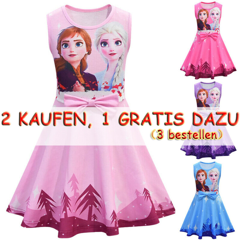 Eiskönigin 2 Elsa Anna Kleider Kostüm Mädchen Kinder Prinzessinkleid Partykleid