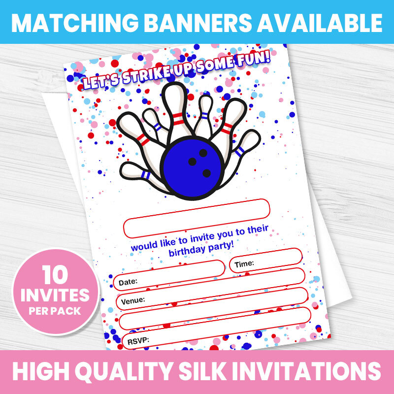 BOWLING BIRTHDAY PARTY INVITATIONS / BIRTHDAY INVITES / BOWLING INVITES