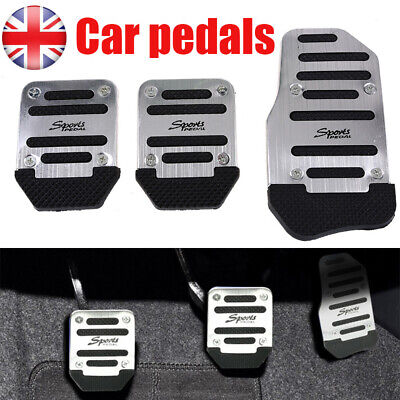 A Set Silver Non Slip Car Pedal Pad Cover Car Interior Decor Accessories UK cc