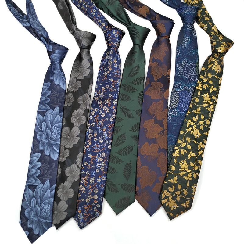 Homme Femme Floral Cravate Jacquard Ethnique Brillant Vintage Habillé Fête Show