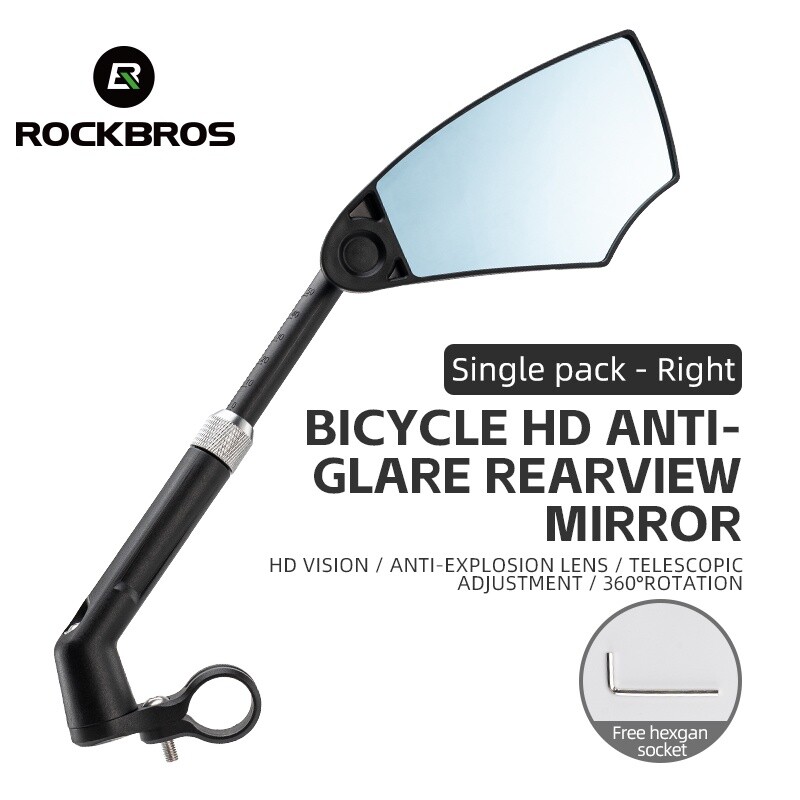 ROCKBROS MTB Bike Rearview Mirror Safe Cycling Rear View Mirrors 360°Convex Side