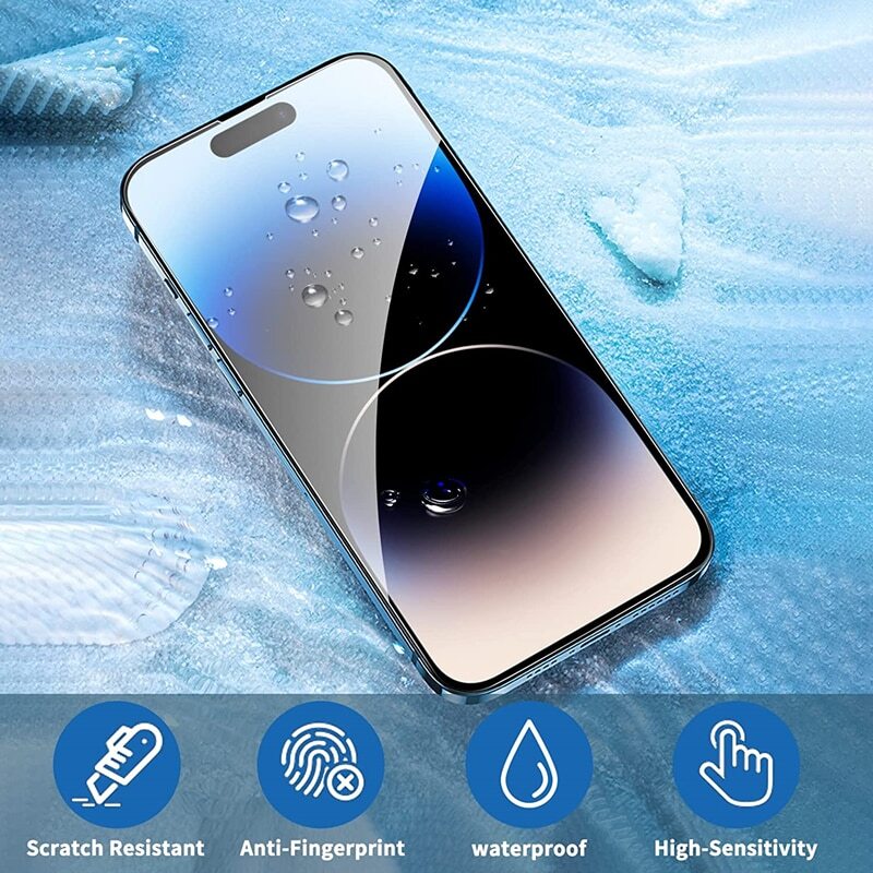 2PCS Privacy Clear Tempered Glass Screen Protector for iPhone 15 14 13 Pro Max