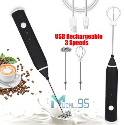 Espumador de Leche Electrico Inoxidable Batidora Electrica De Mano Para Cafe