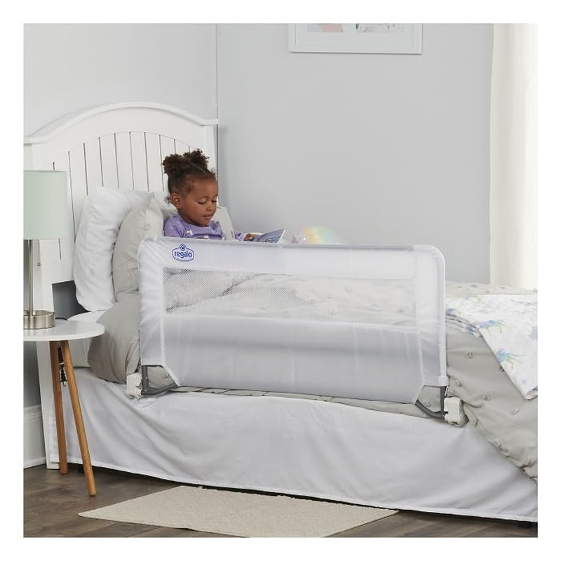 Bed Rail Guard Swing Down Fits Queen Size Bed Baby Kids Sleep Safe Steel Frame
