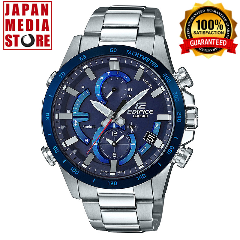 Pre-owned Casio Edifice Eqb-900db-2ajf Blue Dial Bluetooth Sport Solar Analog Men Watch