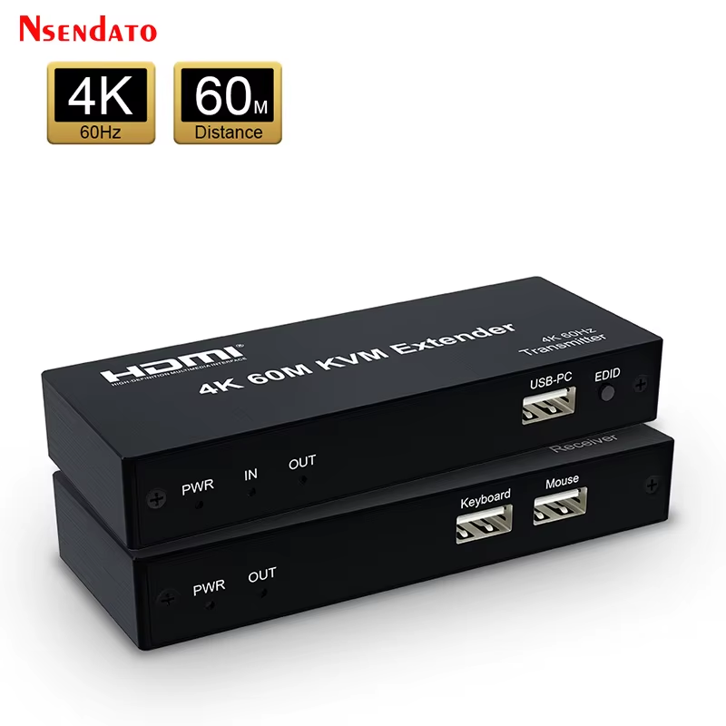 4K 60Hz HDMI 60m KVM Extender over RJ45 Ethernet Cat5e/6 USB Extender HDMI Video