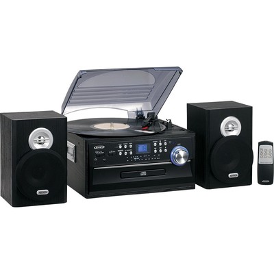 Jensen 3 Speed Stereo Turntable  CD System Cassette AMFM Stereo Radio