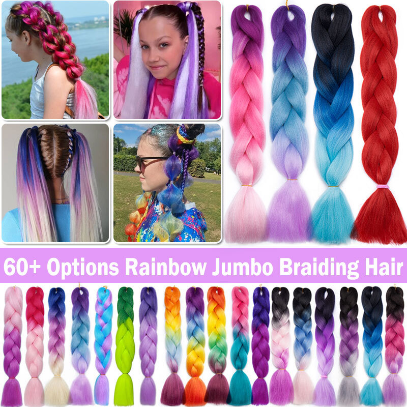 JUMBO Braiding Hair 24" Hair Extensions Ombre Highlight Brai