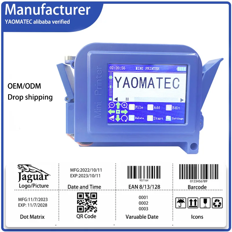 26 Languages 12.7MM Handheld Mini Portable Date Logo Plastic Bottle Inkjet Print