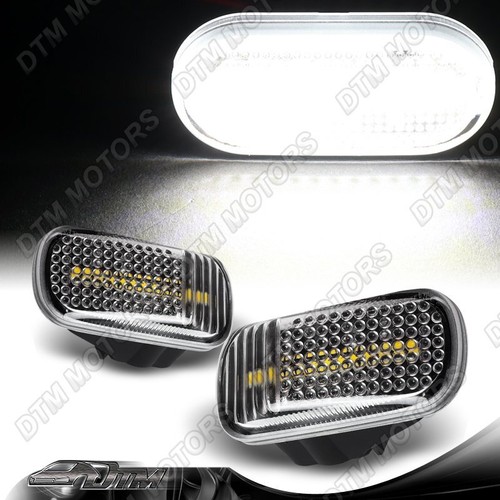 For 2001-2009 Honda Civic Black/Clear White LED Turn Signal Side Marker Lights