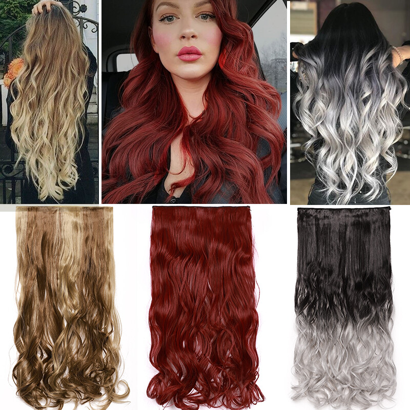 Real Thick One Piece 100% Natural Clip in As Human Hair Extensions 3/4 Full Head