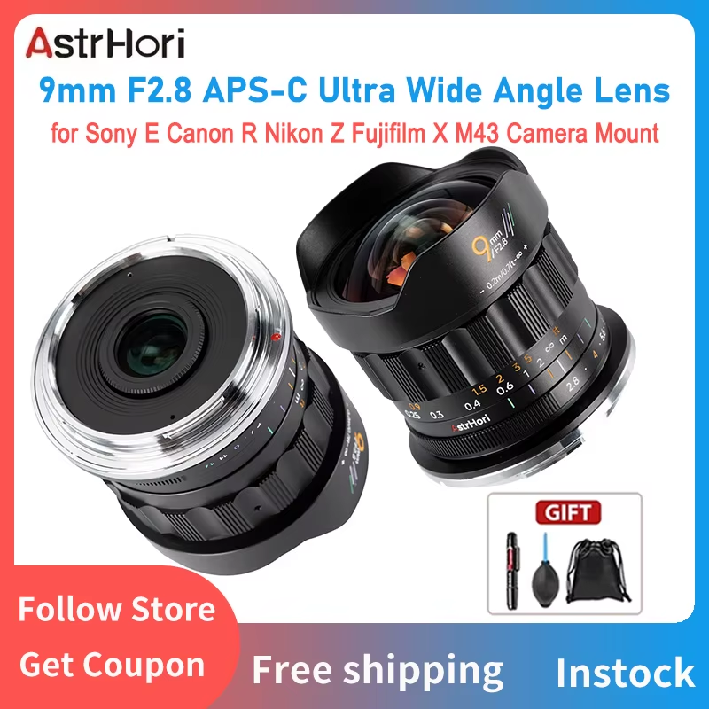 AstrHori 9mm F2.8 APS-C Manual Camera Lens Ultra-Wide Angle Prime Lens for Sony