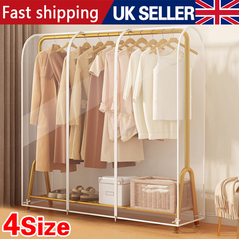 Clear Clothes Rail Cover Strong Garment Coat Hanger Protector Zipped 4