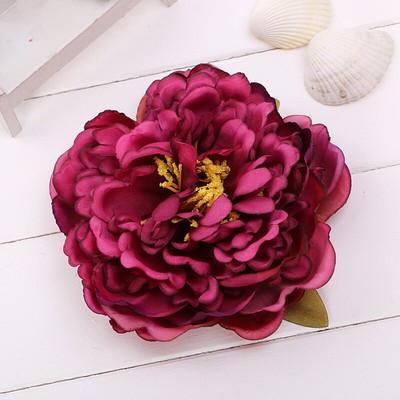 Large Size Peony Flower Barrettes Seaside Party Hair Accessories Solid Color