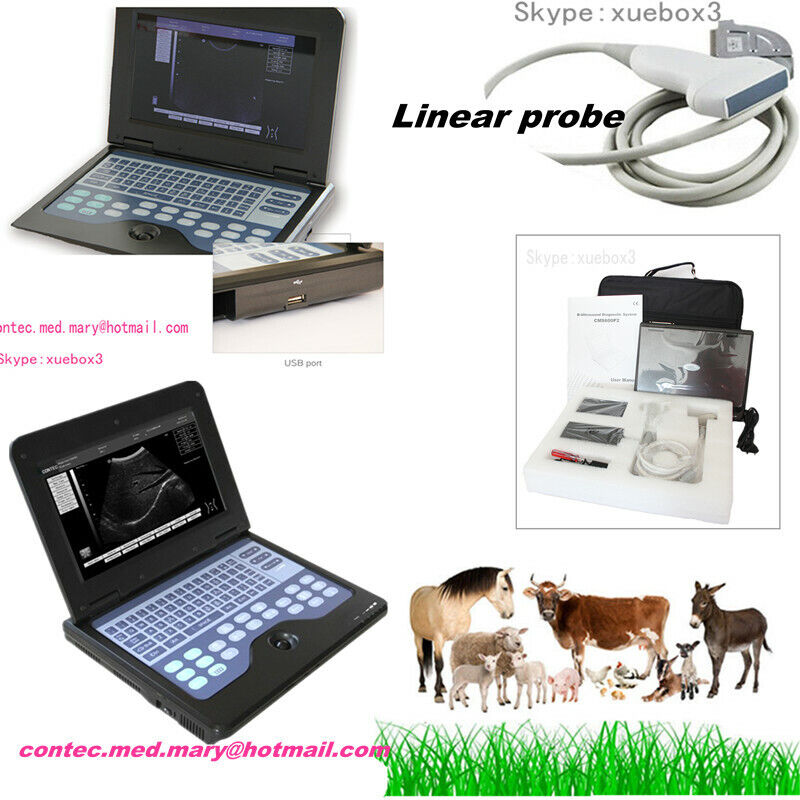 Animals Vet 7.5mhz Linear Probe Lcd Full Digital Portable B-ultrasound Scanner 