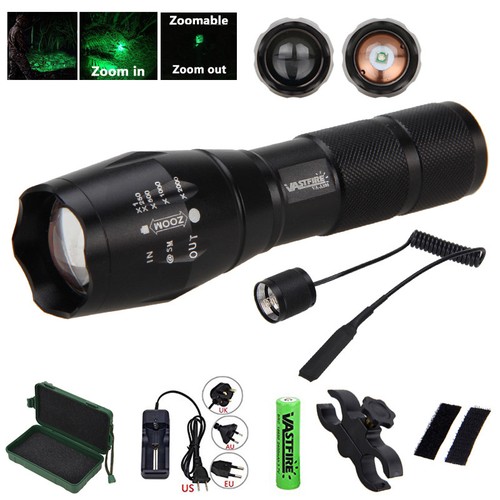 VastFire Red//Green//White LED C8 Flashlight Dot Sight Torch Mount Pressure Switch