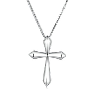 Bisaer 925 Sterling Silver Fashionable Love CZ Pendant Necklace Chain Women Gift