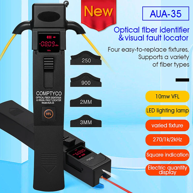 AUA-35 Metal Optical Fiber Identifier Fiber Optic Cable Testing Tool Live Fiber