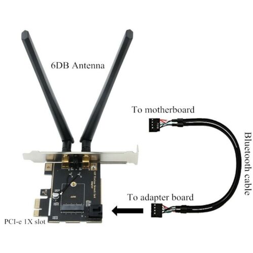 Desktop PCIE Adapter Converter for Intel AX210 AX200 9260 Desktop PCIE Adapter Converter for Intel AX210 AX200 9260