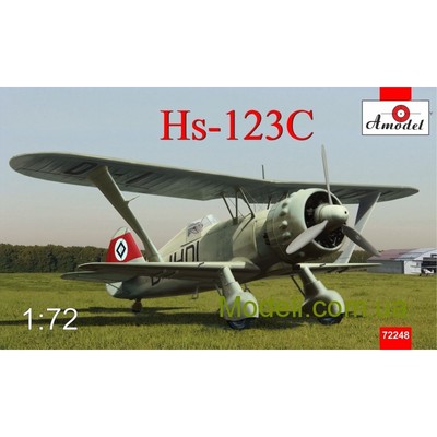 Amodel 72248 - 1/72 Henschel HS 123C Dive-bomber, scale plastic model kit