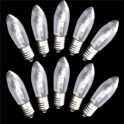 10Pcs E10 LED Replacement Bulbs Top Candle For Fairy Light Bulbs Lamp