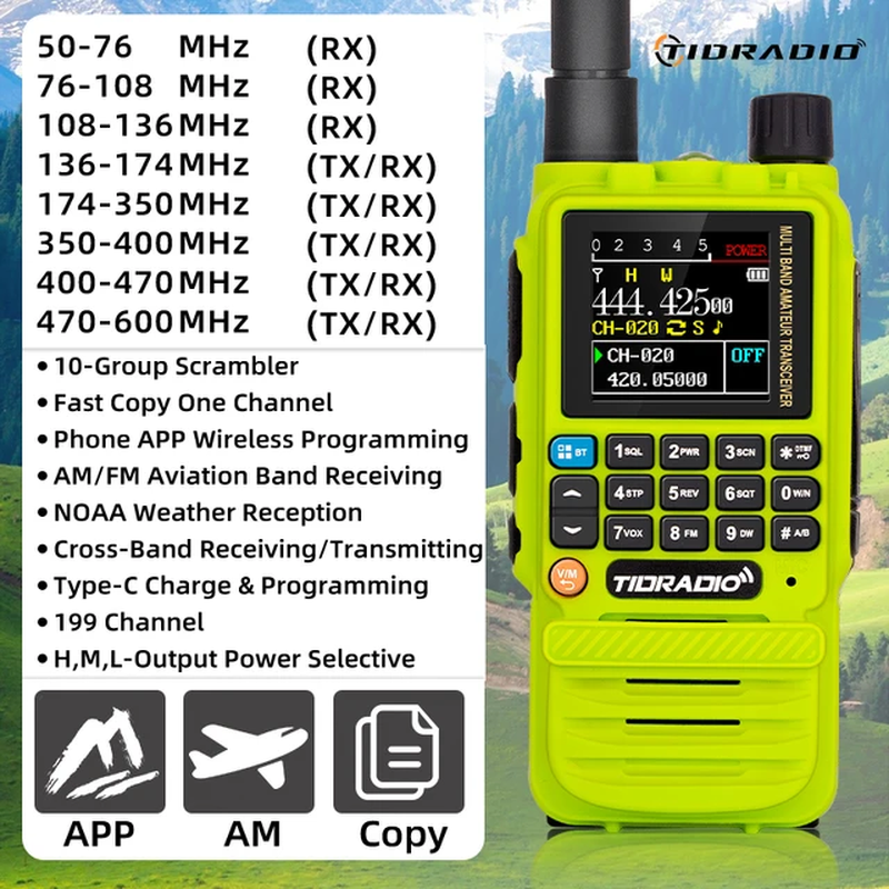 H3 Walkie Talkie with Phone APP, Dual PTT, Air Band, Long