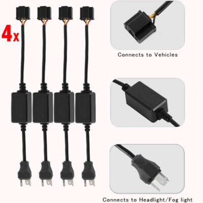 4PCS H4 9003 LED Headlight Canbus Load Resistor Decoder Error Free Anti Flicker