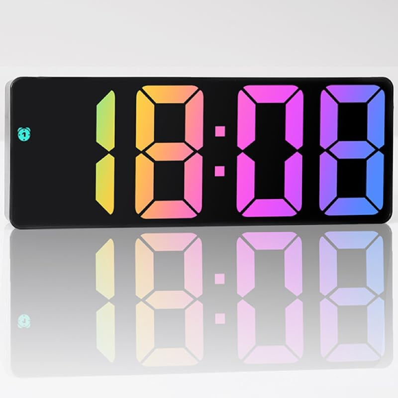 Digital Alarm Clock - LED Clock Large Display for Bedroom, D