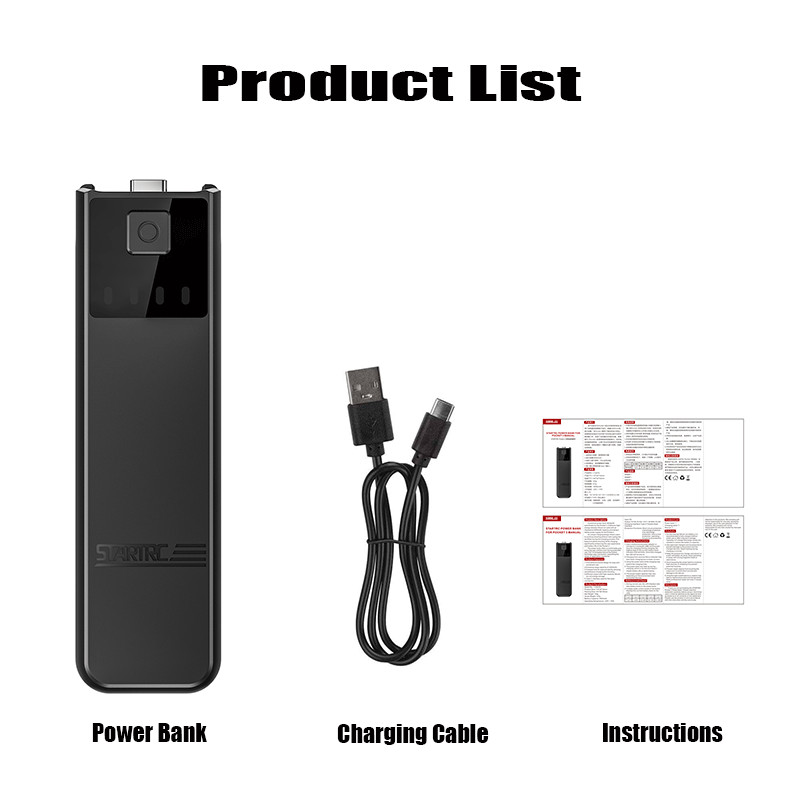 Power Bank for DJI OSMO Pocket 3 Portable Extension Rod Fast Charge Battery Grip