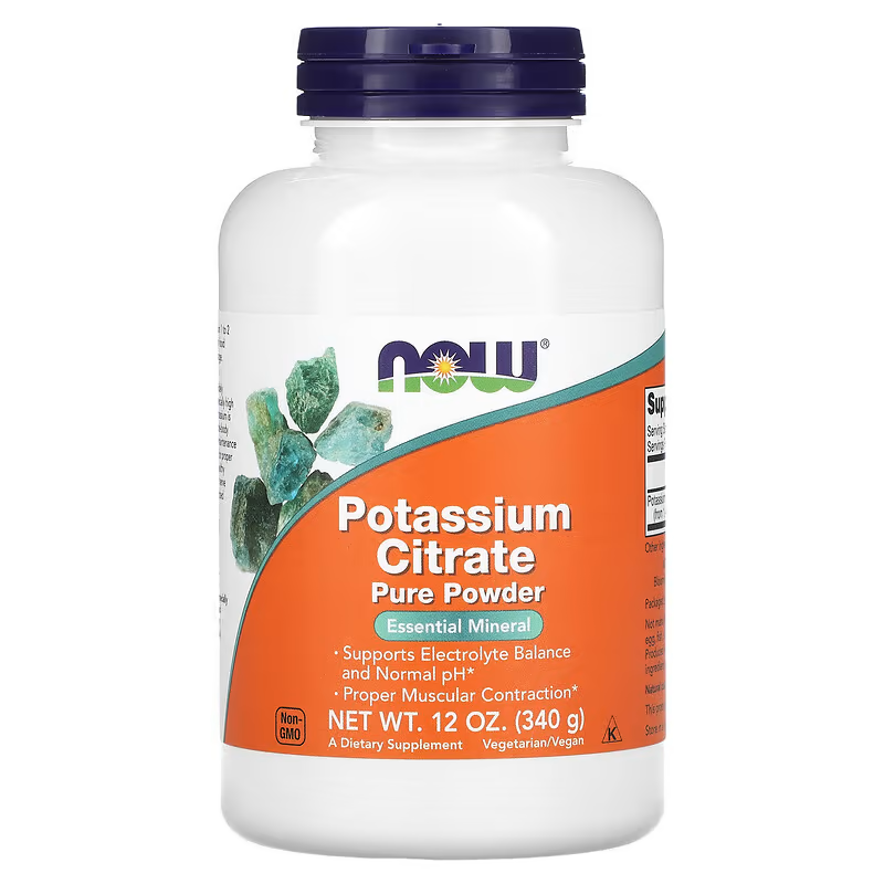 NOW Foods Potassium Citrate Powder 340g | Electrolyte & Muscle Support