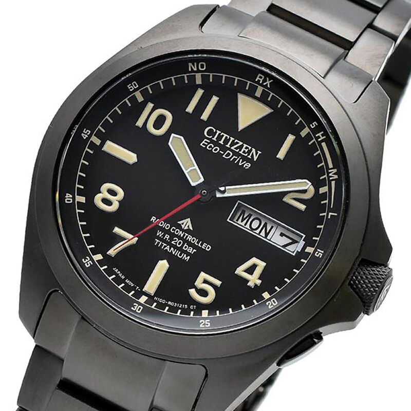 Pre-owned Citizen Promaster Land Eco-drive At6085-50e Black Titanium Solar Men Watch