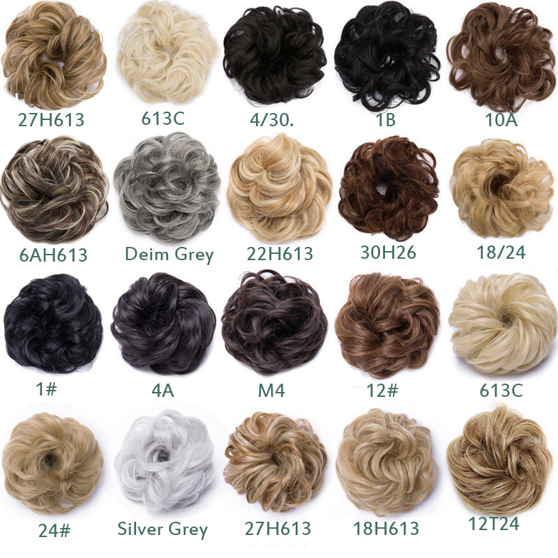 Rose Curly Messy Bun Real as human Hair Piece Scrunchie Updo Wrap Hair Extension