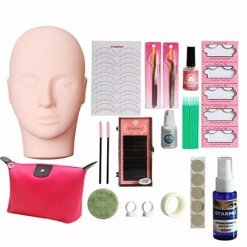 Makeup Practice Lash Starter Kit Eyelash Extension Face Mannequin Training Head