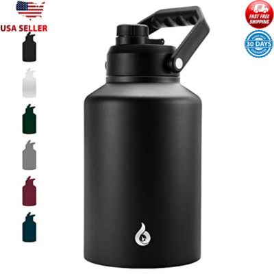 1 Gallon 128oz Insulated Water Bottle Stainless Steel Thermos Anti-slip Bottom