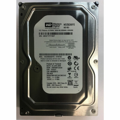 WD2502ABYS-01B7A0 - Western Digital 250GB 7200 RPM SATA 3.5'' HDD