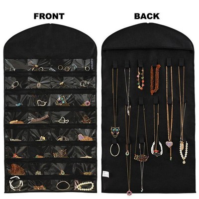 Closet Hanging Jewelry Organizer Necklace Storage Holder Travel Display Bag Box