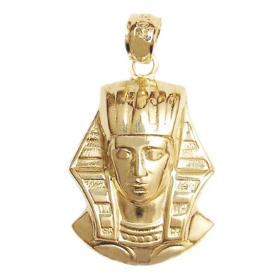 New 14k Yellow Gold Egyptian Pharoah Pendant