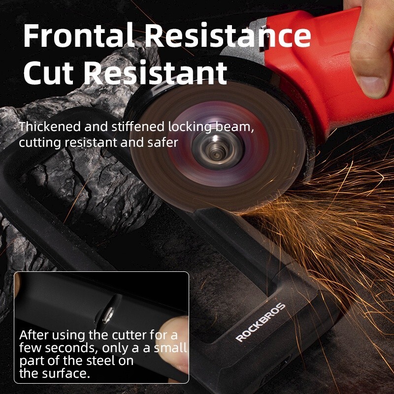 ROCKBROS Bike Lock U Shaped Anti-theft Anti-hydraulic Heavy Duty With Two Keys