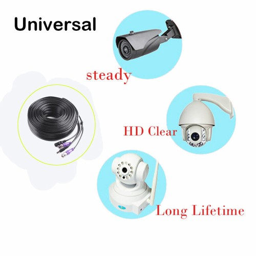 2x100ft Power Video Security Camera BNC CCTV Cable Wire Cord Extension Connector