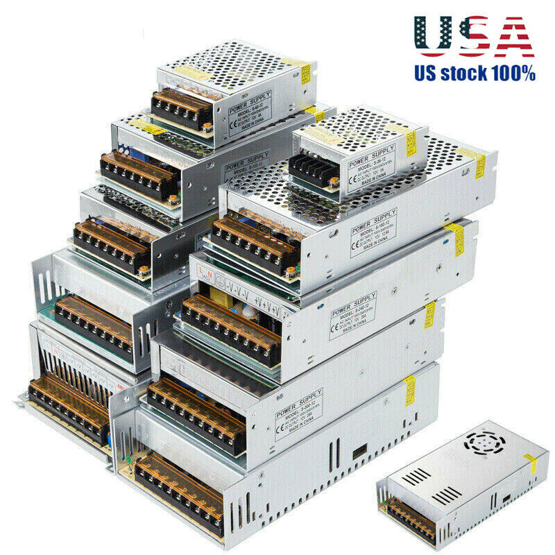DC 12V 1A to 50A Amp AC 110V 220V Switch Power Supply LED Strip Light 12 V Volt