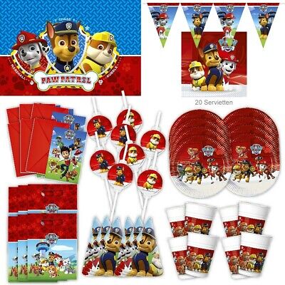 Paw Patrol Party Set XL 69-teilig für 6 Gäste Paw Patrol Hundeparty Geburtstag
