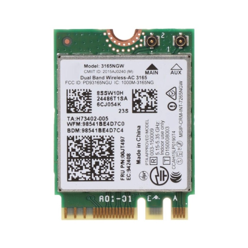 Intel 00jt497 3165ngw Wireless-Ac Dual Band For Lenovo Thinkpad Bluetooth Wifi